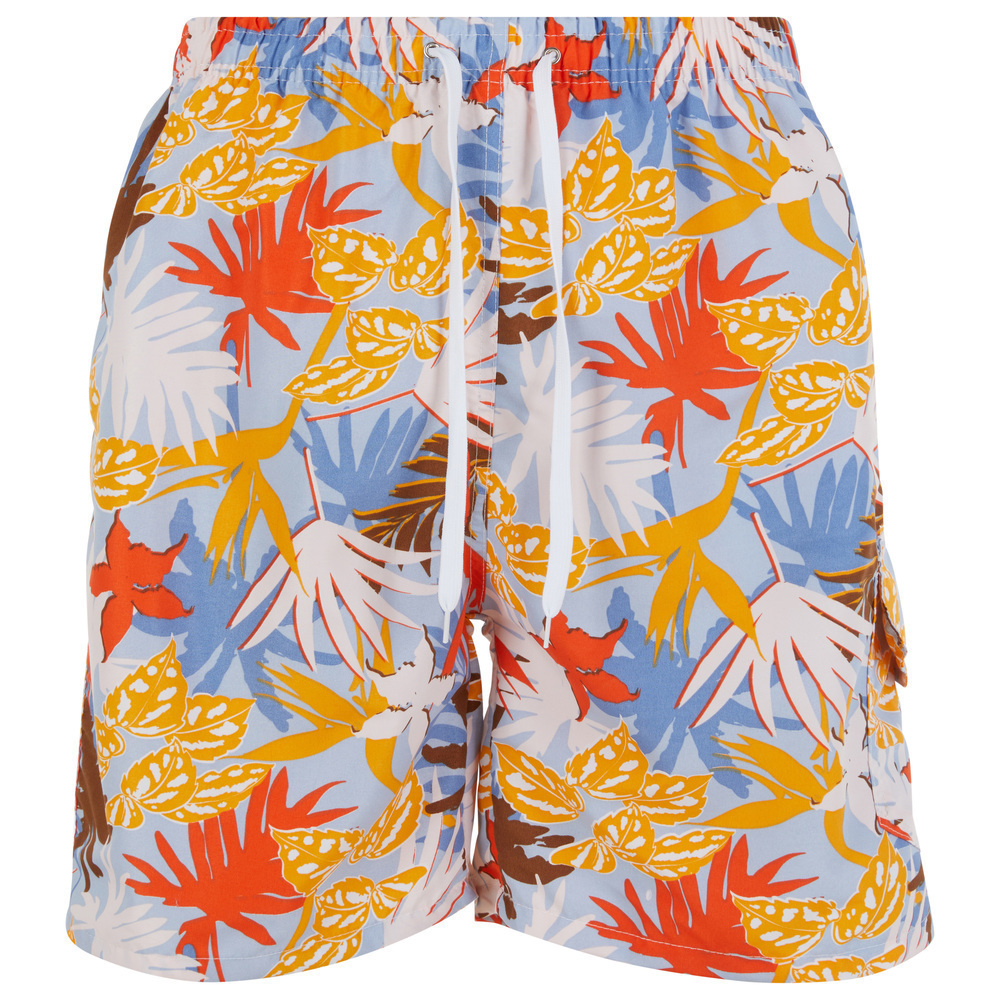 Mens Swimming Trunks, Beach Shorts, Swim Suit Cargo Pocket, Beach Floral, NEW
